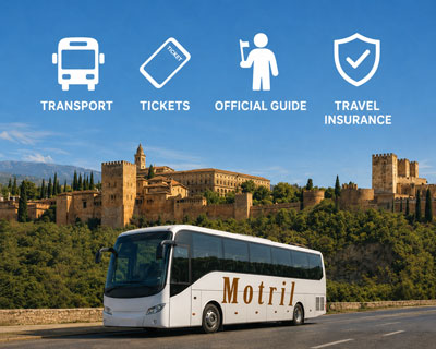 Besuchen Sie Granada ab Motril inklusive Transfer und Alhambra-Eintritt, Touren, Tagesausflüge und Rundreisen. Spezielle Gruppentarife. Costa Tropical, Salobreña, Almuñécar